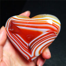 TOP 140G Natural Silk Banded Lace Red Agate Heart Crystal Stone Madagascar BT22 picture