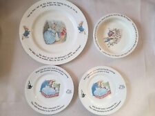 Vintage Wedgwood Peter Rabbit -Beatrix Potter Child's Dish Set 4 Pc picture