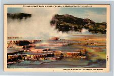 Yellowstone Nat'l Park WY-Wyoming, Summit Basin Springs @ Mammoth Linen Postcard picture