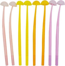 8 Pcs Cute Mushroom Rollerball Pens Bendable Soft Silicone Mushroomy Gel Black I picture