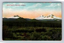 Southern OR-Oregon, Three Sisters Mountain Peaks, Antique, Vintage Postcard picture