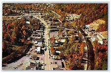 c1950's Copter View Trees Fall Town Highway Of Gatlinburg Tennessee TN Postcard picture
