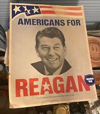 Vtg 1980 Original Ronald Reagan Campaign Poster MAGA Americans For Reagan picture