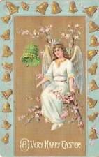 c1910 Angel Seated In Tree Gold Bell Border Easter Germany P163 picture