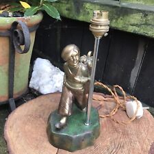 Art Deco cold painted spelter lamp JOSEF LORENZL style 1930s vintage golf figure picture