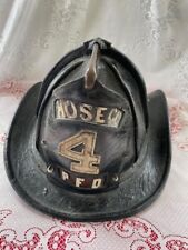 Vintage CAIRNS & BROTHER PFD Leather FIRE Helmet Black Firemen Helmet Hose Co picture