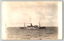 Postcard RPPC Unidentified Steam Ship picture