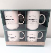 Starbucks Seattle Washington EST.1971  2018 SET OF 4 White 14oz Ceramic Mugs NEW picture