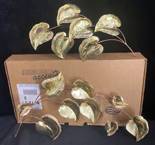 Wall Accent Metal  Brass Copper Leaves American Accents  Set Of 2 New picture