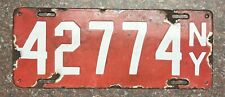 1912 Porcelain New York License Plate  picture