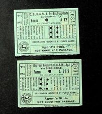 Pair of  1906 Big 4 Route CCC&STL RR Train Tickets  Lexington KY CNO&TP Railroad picture