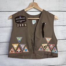 Vintage 90s Girl Scouts Brownie Vest w/ Patches 92’-94’ Size Large 14/16 picture