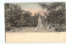 Old Vintage Postcard of Regents Park the Fountain London England picture
