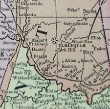 Vintage 1896 OKLAHOMA INDIAN TERRITORY Map 14
