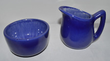 Vintage Kellog's Cream Pitcher and Open Sugar Bowl Set Blue picture