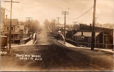 Real Photo Postcard Broadway Bridge Early Street Scene in Union City, Michigan picture