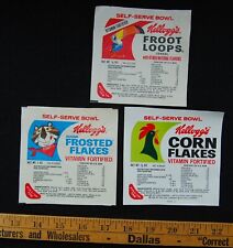 [ 1960s Kellogg's FROSTED FLAKES & FROOT LOOPS - Cereal Bowl Lids / Vintage ] picture