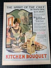 Rare Vintage 1928 Kitchen Bouquet Flavoring Print Ad picture