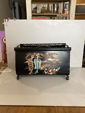 Vintage Magazine Rack Japanese Painted Tin Figural Record/ Cook Books Stand picture