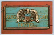 Postcard American Hotel Freehold New Jersey NJ Eagle Sign picture