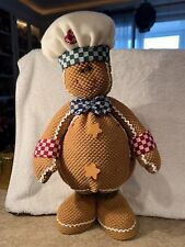 ADORABLE 18” Vintage 90s? Large Gingerbread Man Chef Baker Standing Figure picture
