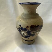 Art Pottery Tonala Mexico Floral Mexican Folk Art Vase Signed Mexico 5” High picture