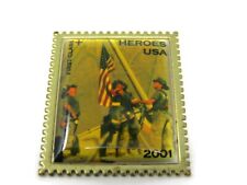 Heroes USA Soldiers Stamp Pin 2001 picture