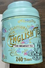 Traditional English Tea Fine Breakfast Tea Large Turquoise TIN  picture