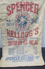 Vintage Spencer Kellogg Toasted Soybean Oil Meal Grain Sack/ picture