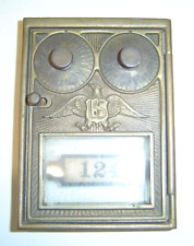 Vintage Corbin Brass Post Office Box Door US Eagle Double Dial picture