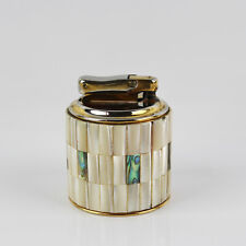 Vintage Colibri Monogas Mother of Pearl MOP Gold Tone Table Lighter W. Germany picture