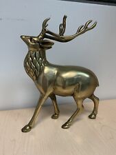 Gorgeous Solid Brass Bull Elk, Deer Reindeer Antlers Christmas Lodge Decor picture