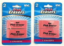 INC Pink Erasers Package of 2 each (2 Packages = 4 each) NEW SEALED picture