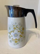 Vintage Coffee Percolator 9 Cup Floral Bouquet picture