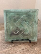 Celtic Knot Cement Wall Tile Block Green Square 6” Garden Art picture
