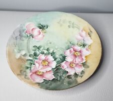 Vintage Antique Limoges France Hand painted Plate JPL Mark Signed Pink Rose  picture