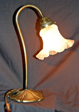 Vintage Lily Pad Brass Gooseneck Desk/Table Lamp - Unique picture