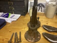 Antique Cobblers Last Bench Stand And 2 Shoe Lasts. picture