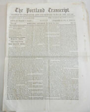 Original August 30, 1845 Portland Transcript- Vintage Maine Newspaper picture