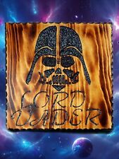 ⭐ Hand Crafted Star Wars Darth Lord Vader Carved Plaque Stained & Varnished 13