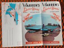 Original 1950's WARREN'S Lobster House Mailing Brochure Kittery Maine Souvenir picture