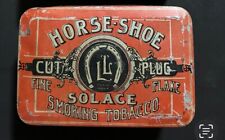 (2) Vintage Solace Horseshoe Cut Plug Tobacco Tins picture