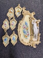 Capodimonte Porcelain Italy  Wall Hanging With 6 Small Pictures picture