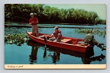 Vtg. postcard FISHING IS GOOD IN FLORIDA WATERS 3.5 x 5.5 inch picture