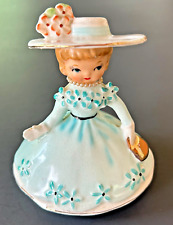 VTG NAPCO 1956 Dainty Miss Girl Figurine Teal C2590A 4.5