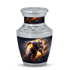Human Ash Urns Flaming Football Player Charging Ahead (3 Inch) Pack Of 1 picture