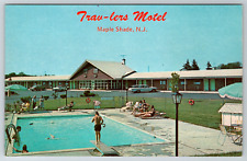c1960s Travelers Motel Maple Shade New Jersey Pool Vintage Postcard picture