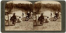 1903 Underwood Real Photo Stereoview Card 3126 Baptizing in the Jordan Palestine picture