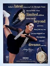 Nancy Kerrigan Vintage 1993 Seiko Olympic Collection Original Print Ad 8.5 x 11