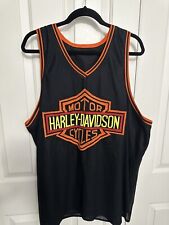 ULTRA RARE Vintage Harley Davidson Lined Stitched Tank Top picture